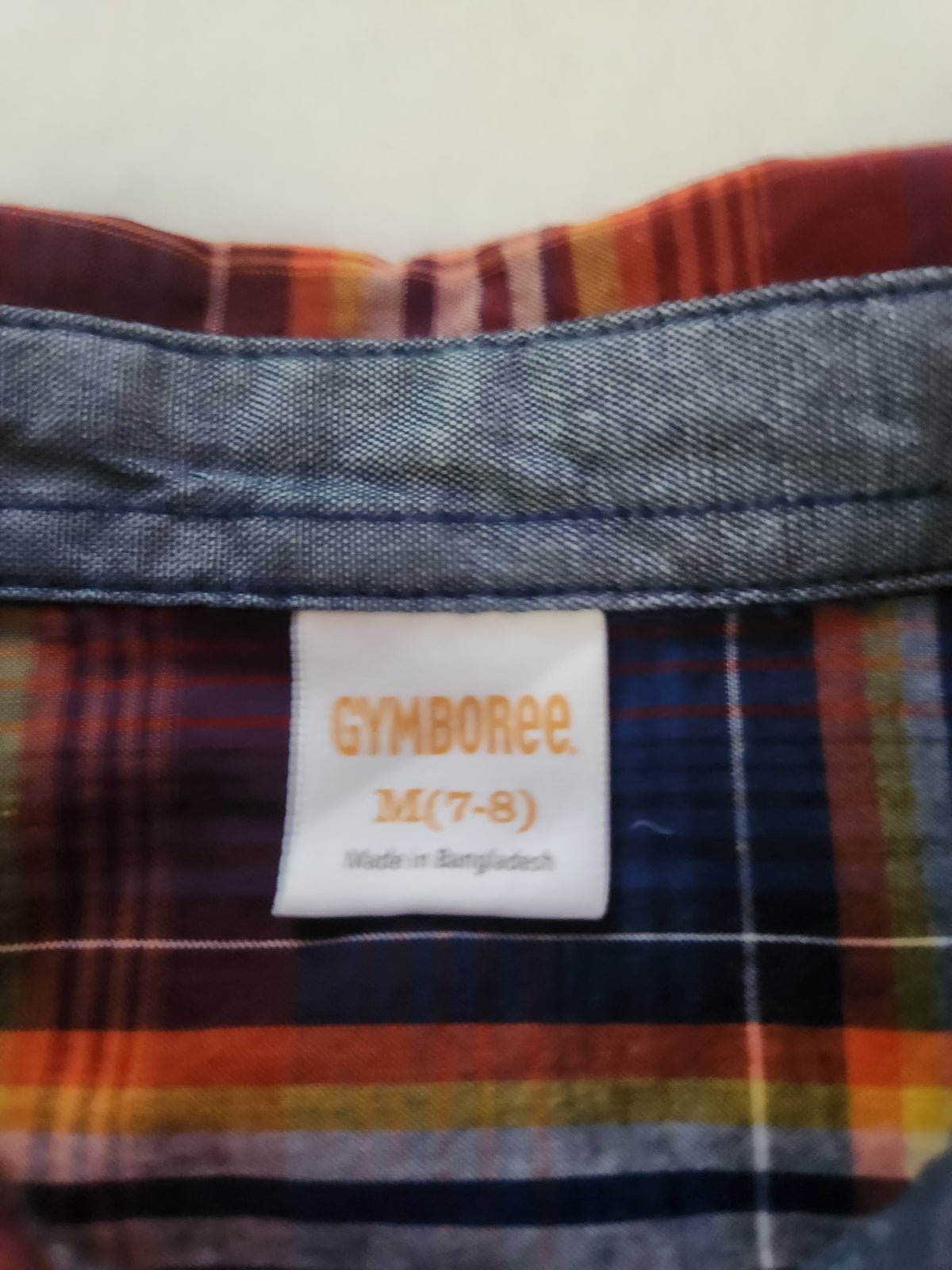 #167 Gymboree Boys Medium 7/8 Plaid Long-Sleeve Button-Down Shirt