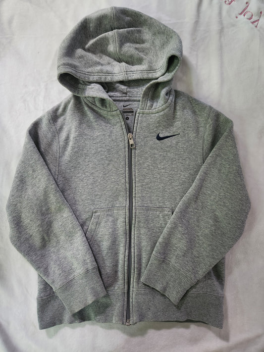 #167 Nike Youth Small Gray Hooded Zip Up Sweatshirt