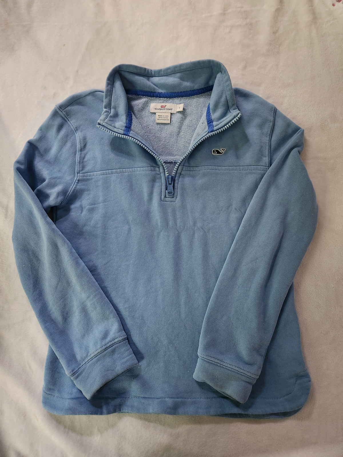 #167 Vineyard Vines Boys Small 8-10 Sky Blue Half-Zip Pullover
