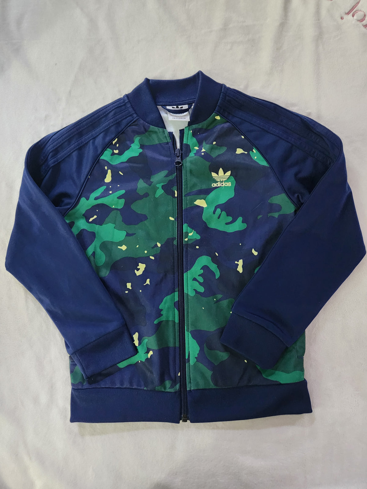 #167 Adidas 7/8 Camo Print Primegreen SST Track Jacket