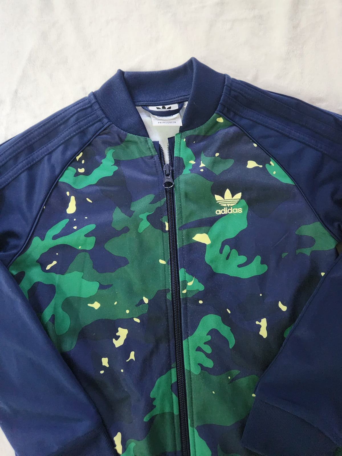 #167 Adidas 7/8 Camo Print Primegreen SST Track Jacket