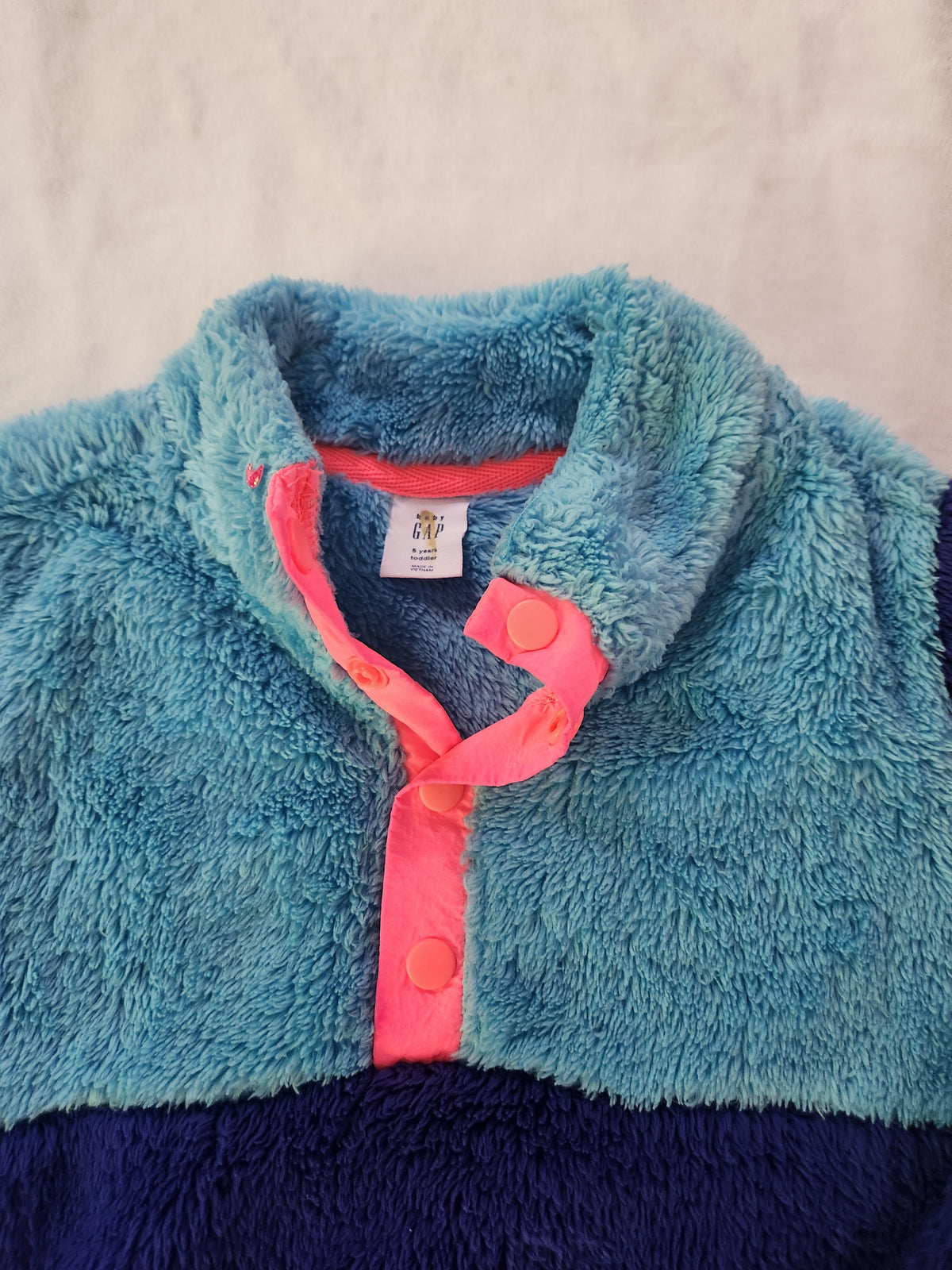 #167 Baby Gap 5T Multi Color Sherpa Pullover Sweatshirt