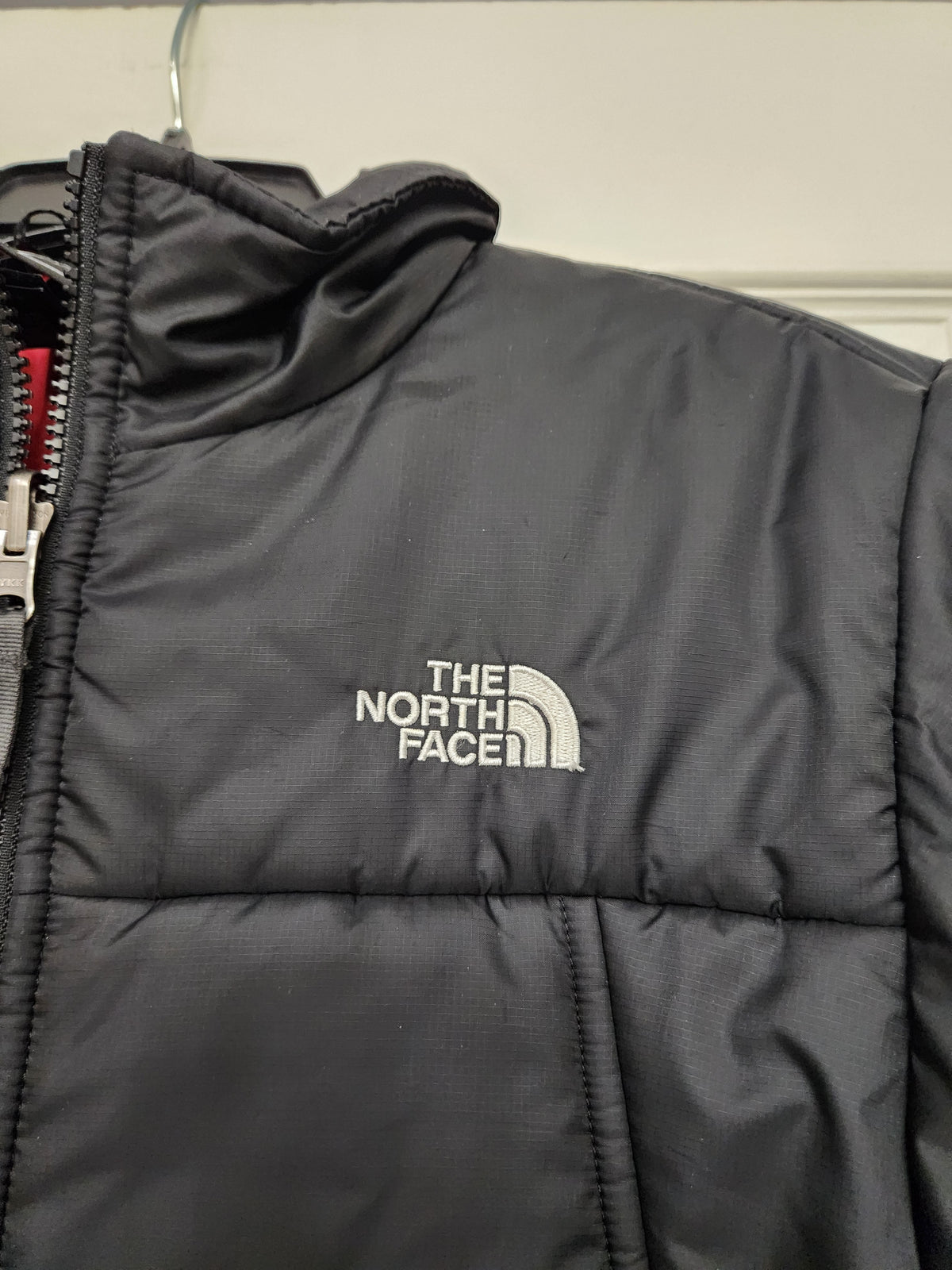 #167 The North Face 14/16 Youth Black Puffer Jacket with High Collar