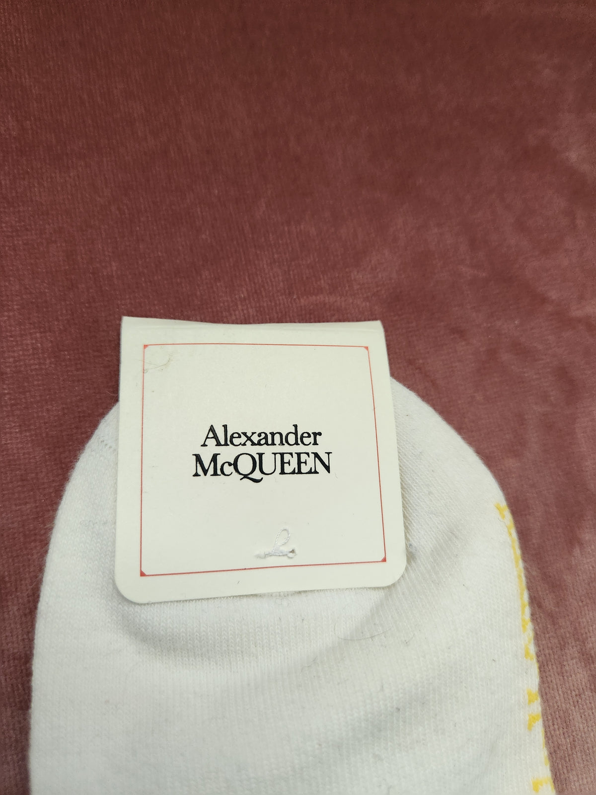 #167 NWT Alexander McQueen Ankle Banded Logo Socks Womens
