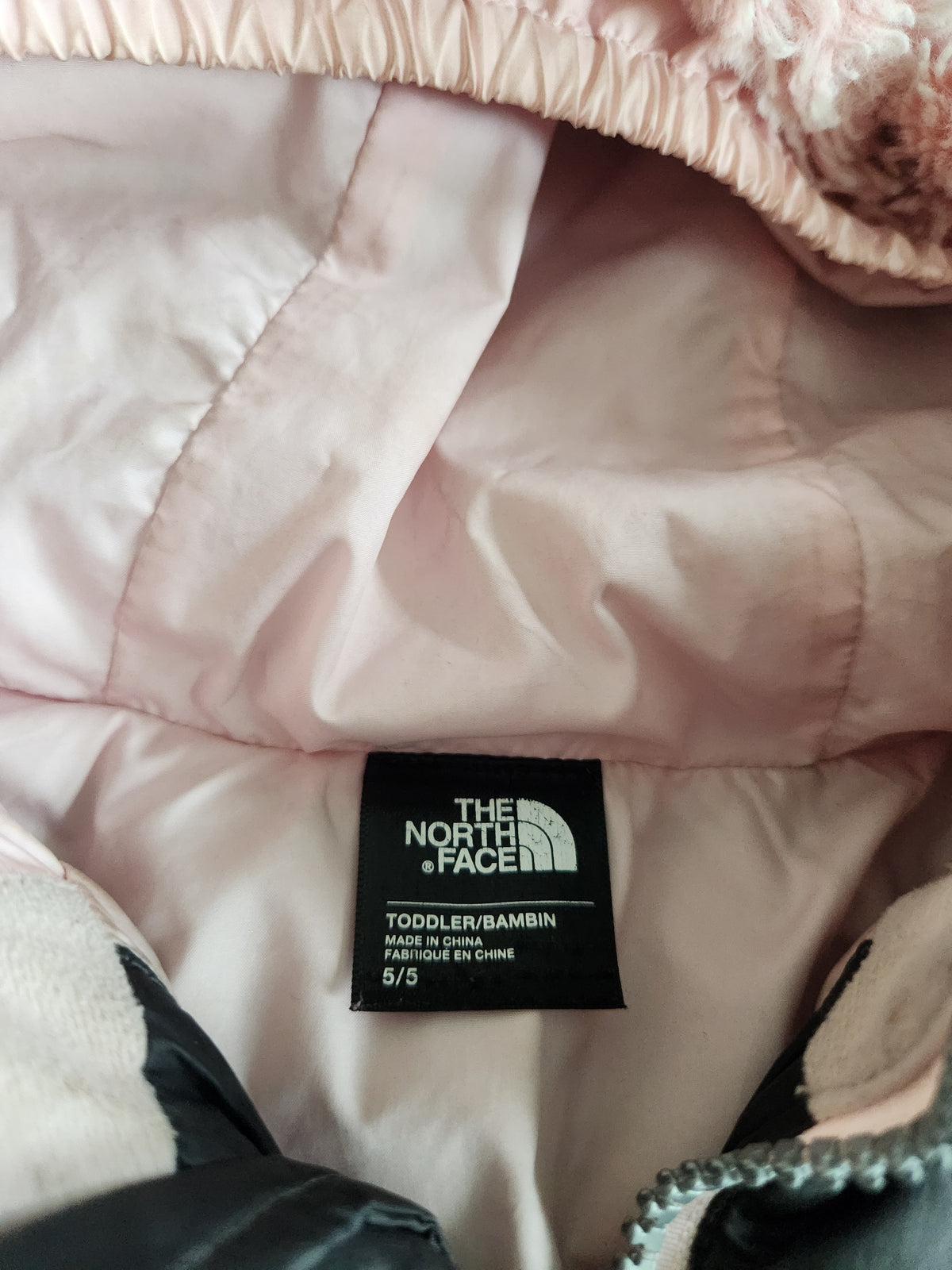 #167 The North Face 5T 550 Down Puffer Jacket Pink Faux Fur Trim