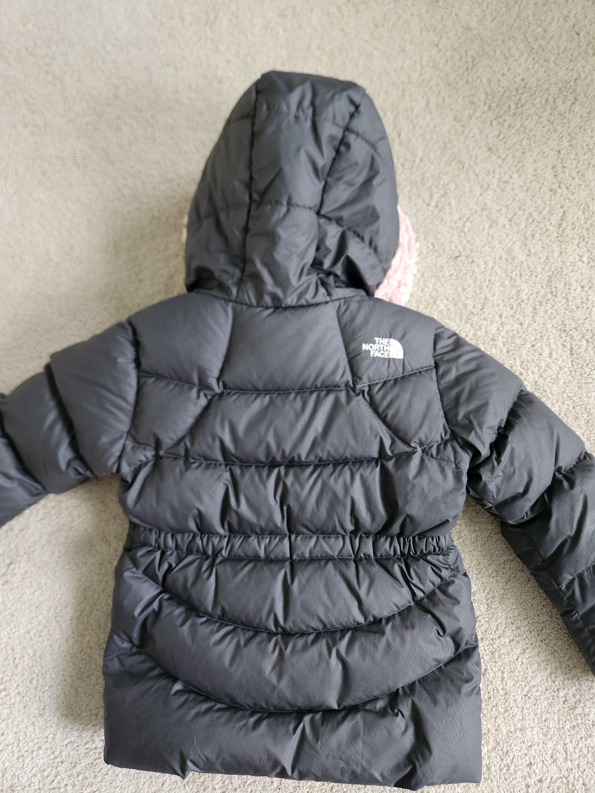 #167 The North Face 5T 550 Down Puffer Jacket Pink Faux Fur Trim