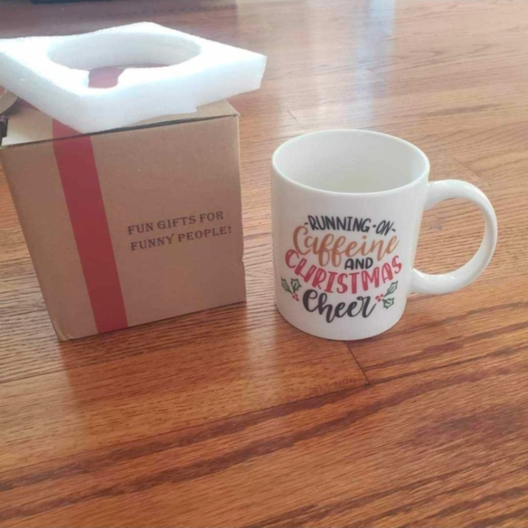 #167 NWT Boutique Running on Caffeine and Christmas Cheer Mug