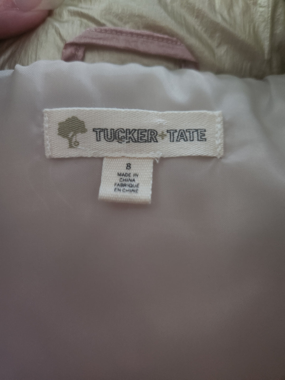#167 Tucker + Tate Size 8 Quilted Metallic Puffer Vest In Pink Metallic