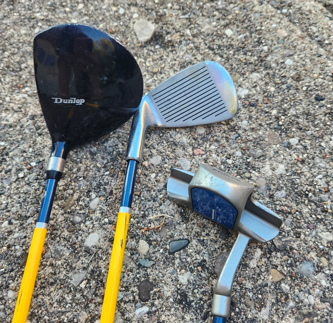 #167 Dunlop Loco Crazy Long Jr Kids Ages 5-7 Set Of 3 Golf Clubs