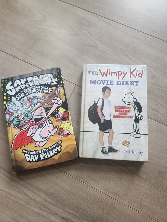 #167 Diary of a Wimpy Kid & Captain Underpants Hardbook Bundke of 2