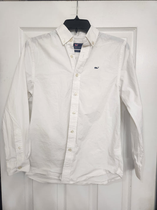 #167 Vineyard Vines Boys 12-14 White Whale Shirt Button Down