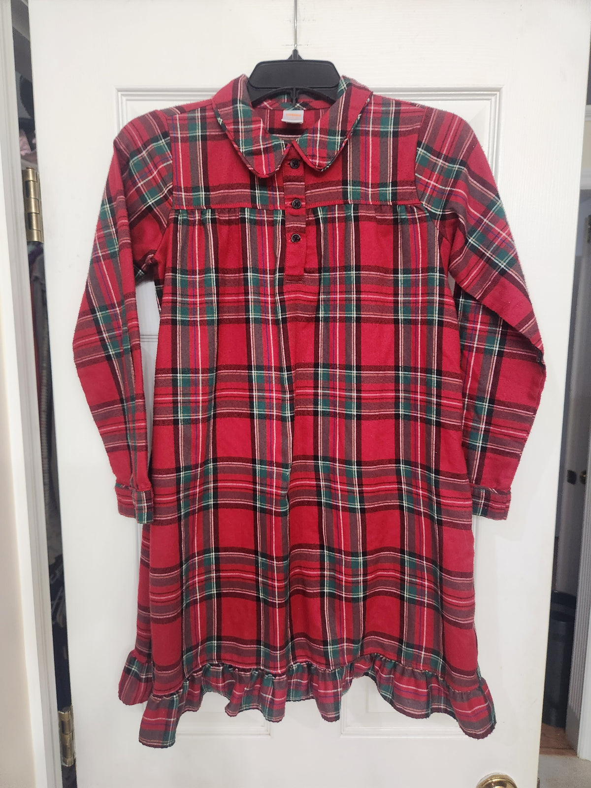 #167 Gymboree Plaid Flannel Size 10-12 Nightgown