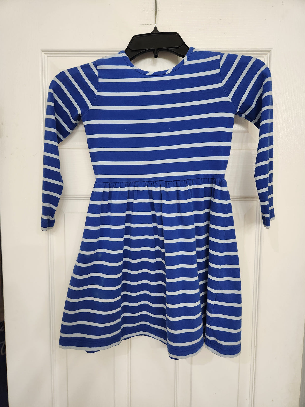 #167 Hanna Andersson GUC 5T Blue Striped Dress