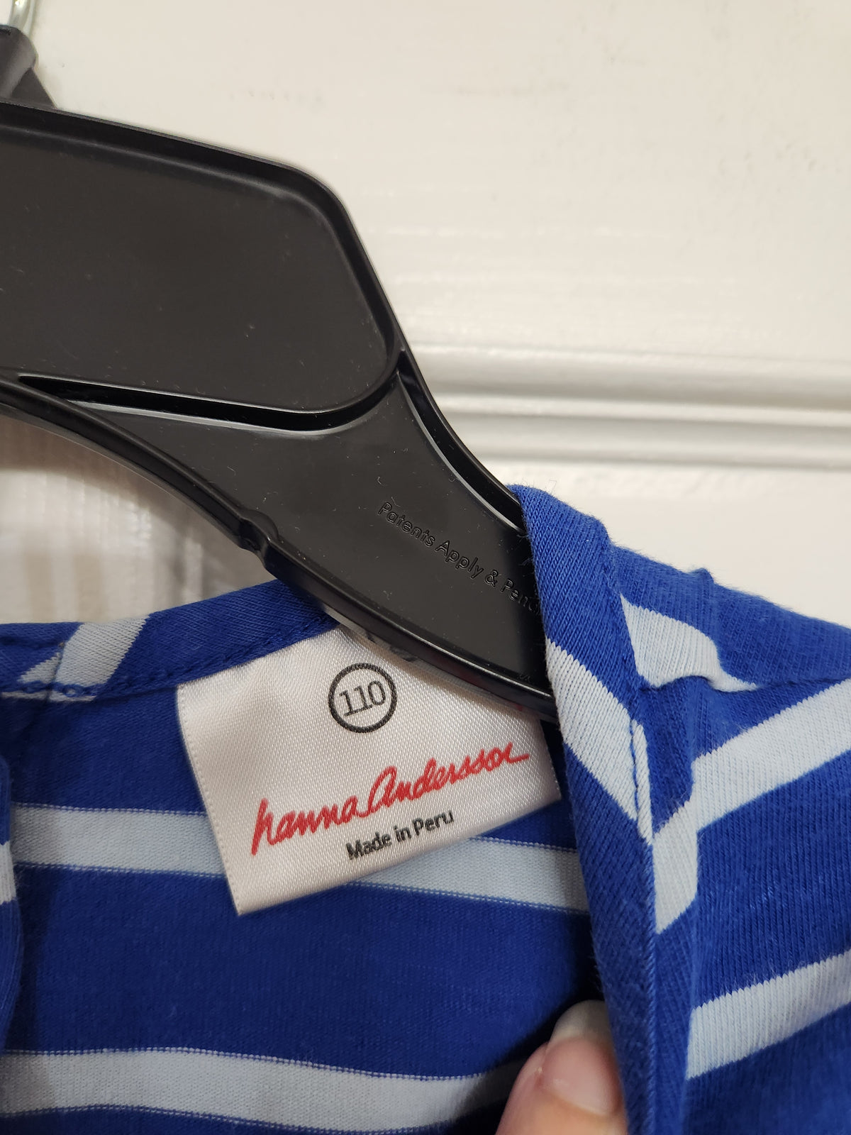 #167 Hanna Andersson GUC 5T Blue Striped Dress