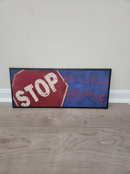 #167 No Girls Allowed Bedroom Playroom Man Cave Wall Art Decor