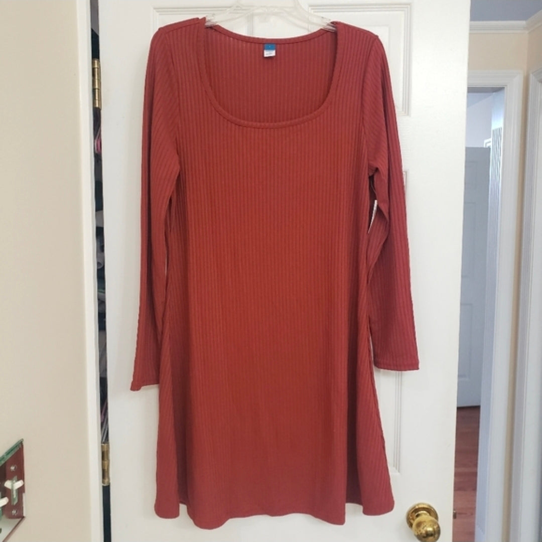 #167 NWT Old Navy Large Long Sleeve A-line Knit Dress