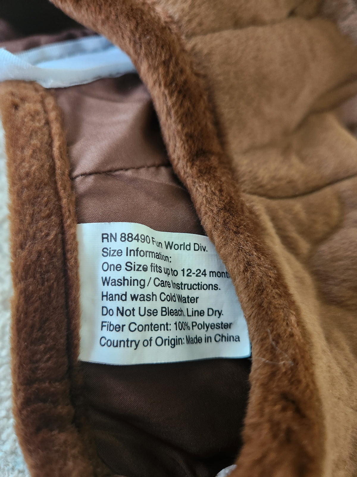 #167 Plush Brown 12-24 Months Infant Monkey Costume