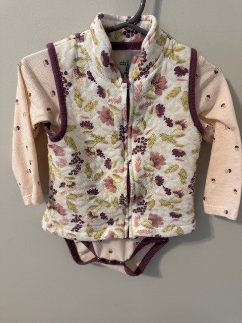 Seller #141 Chick Pea Bodysuit and Vest floral GUC size 18M SR