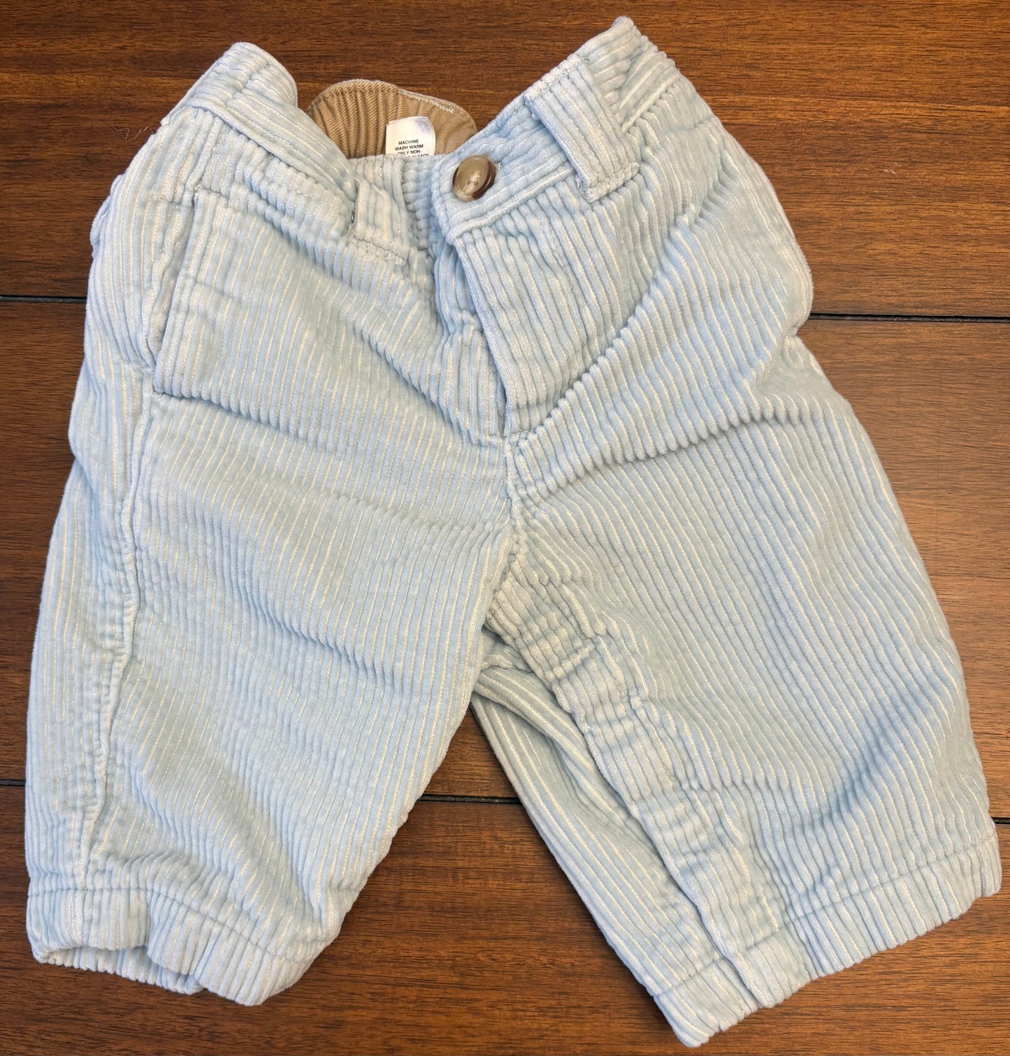 Seller #210 Baby Gap Boys Size 3-6M Light Blue Lined Corduroy Pants