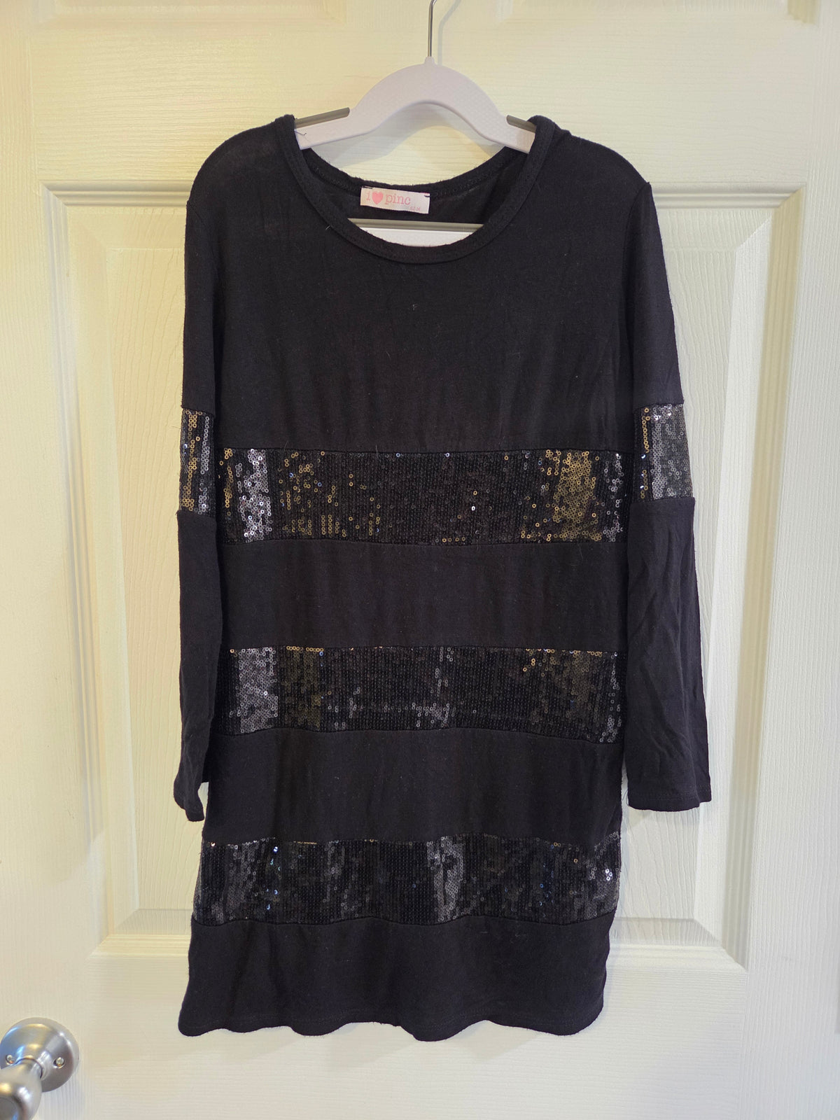 Seller 188 Girls medium black sequin dress