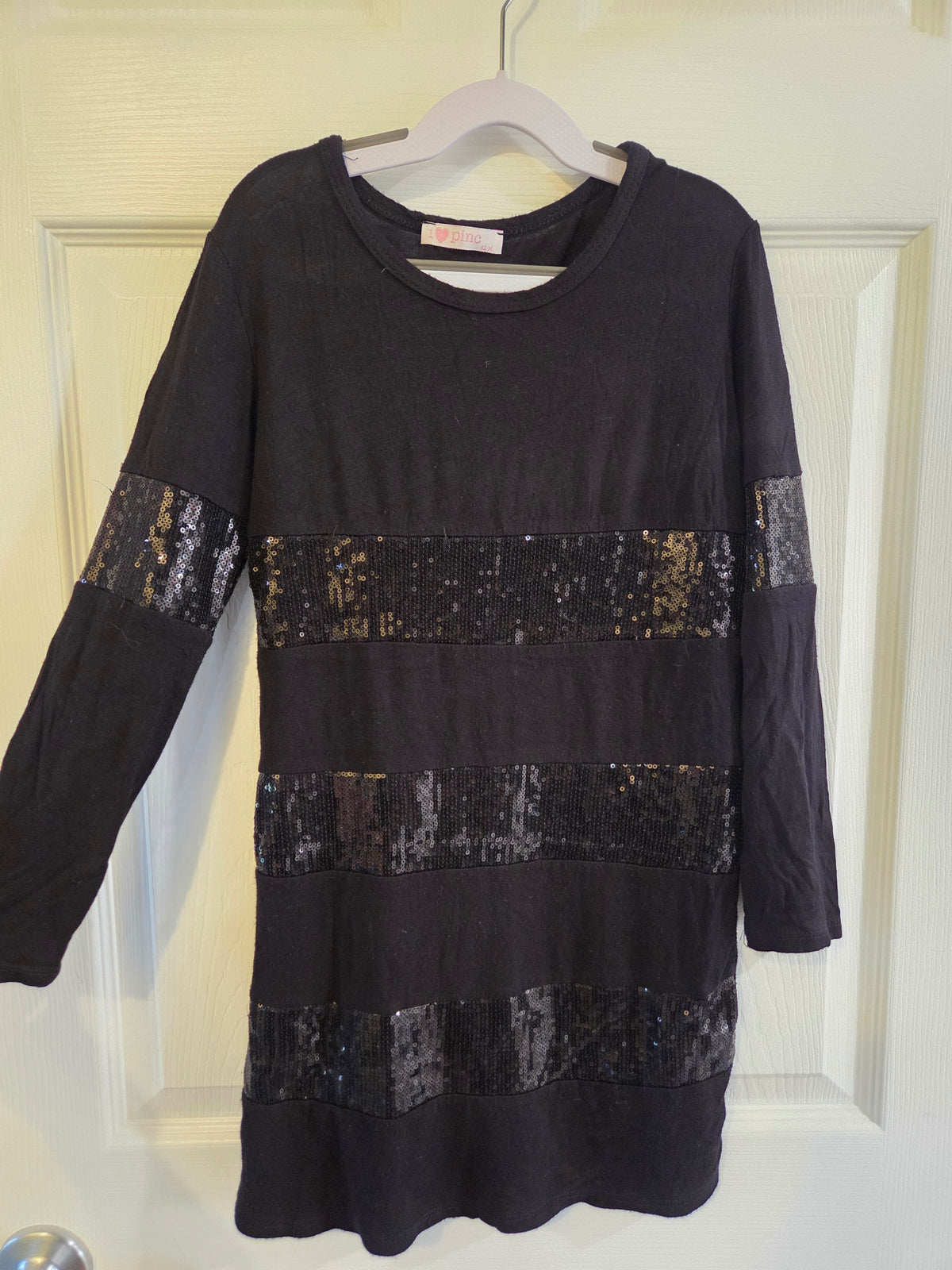 Seller 188 Girls medium black sequin dress
