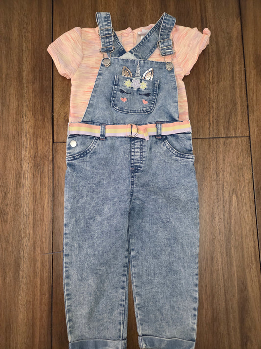 Seller 188 girls Little Lass overall outfit site 3T