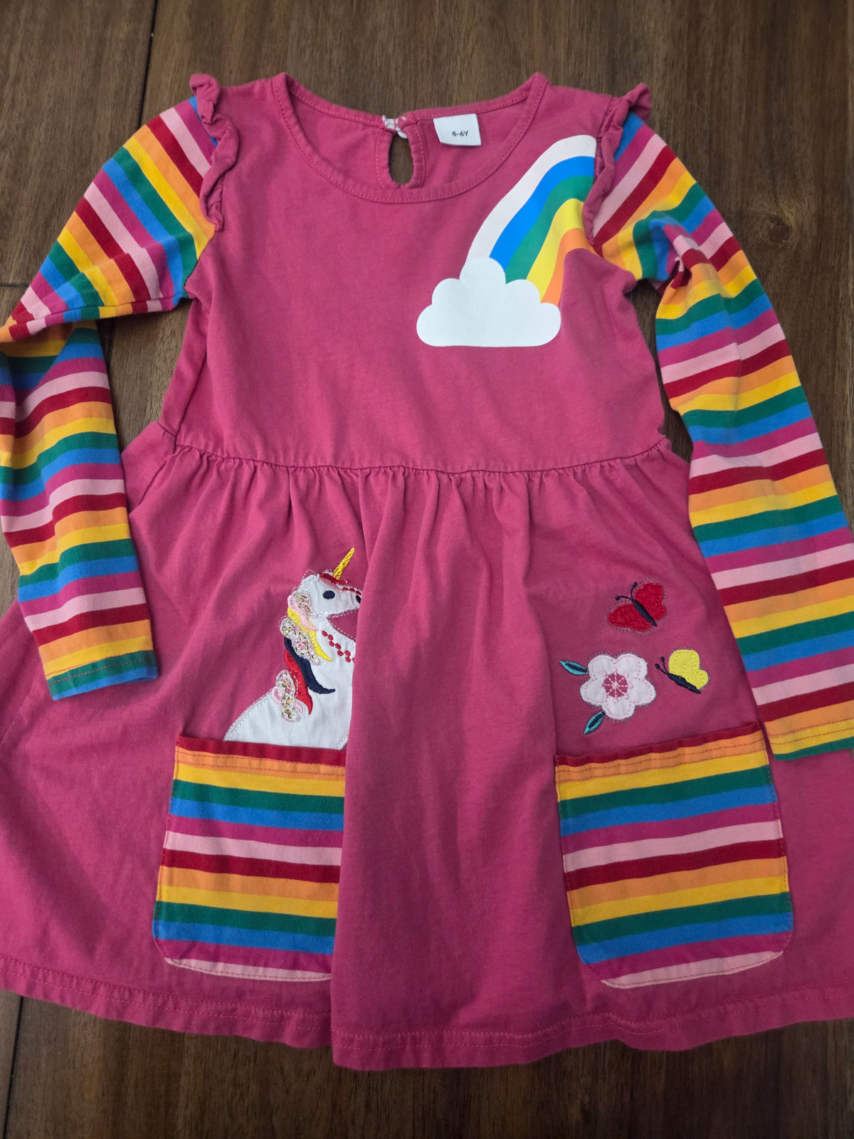 Seller 188 Girls size 5 gymboree sweater dress and pink rainbow dress