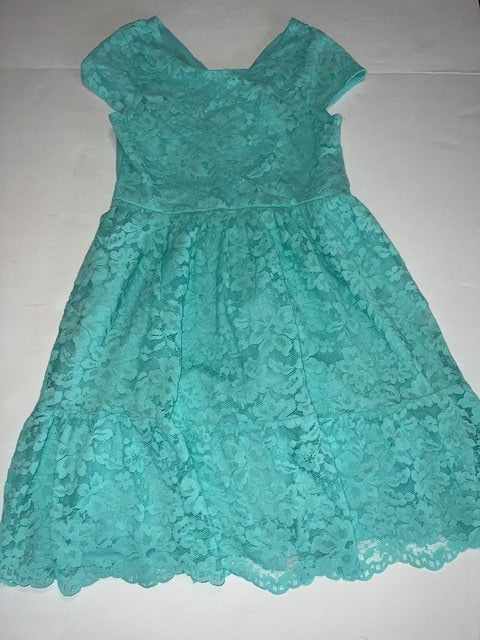 #78 girls 8 Place mint lace dress