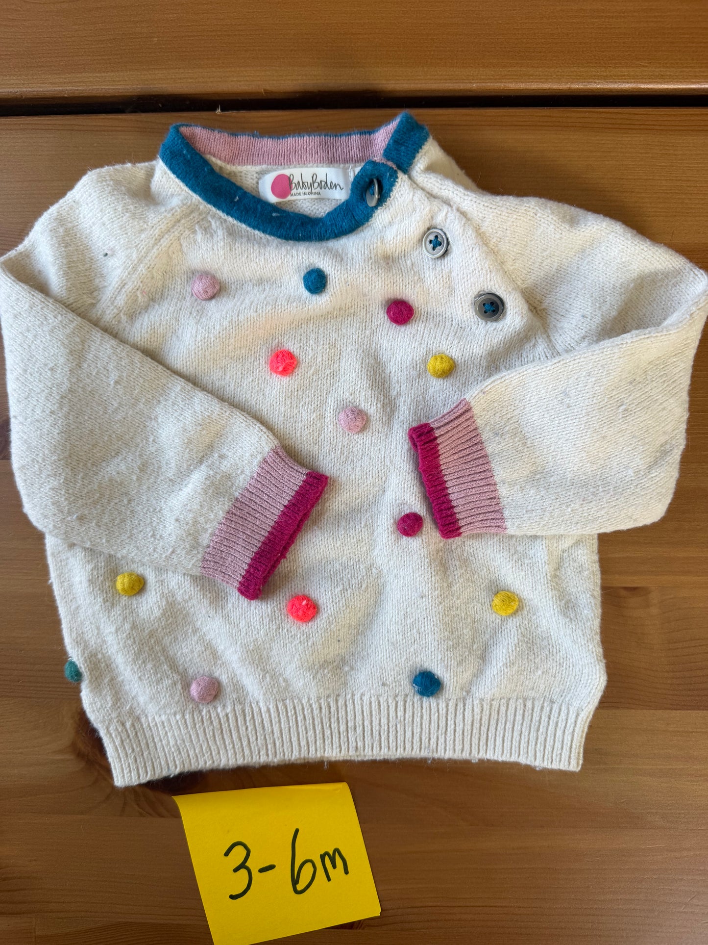 Seller #94 Girls 3-6m Mini boden Polka Dot and Stripe Sweater Set