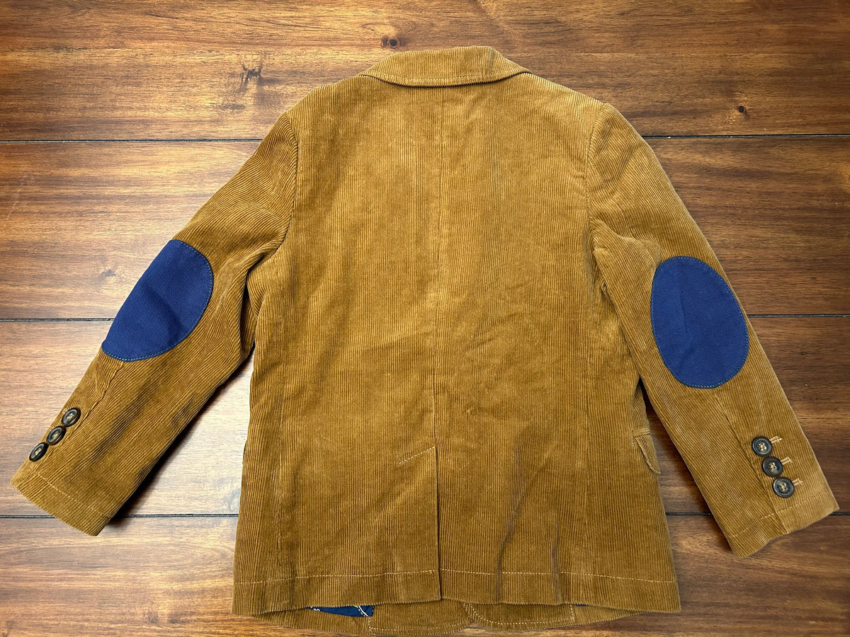 #197 Mini Boden Boys Size 6-7 Camel Corduroy Lined Blazer