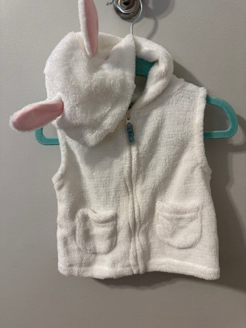 Seller #141 Cozy Lamb Vest with ears on hoodie GUC size 12M SR