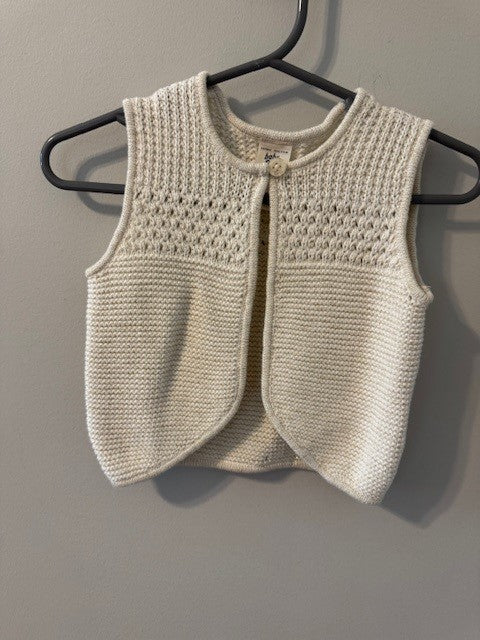 Seller #141 Ivory with Gold Thread Sweater Vest size 12M (1 of 2 available) SR
