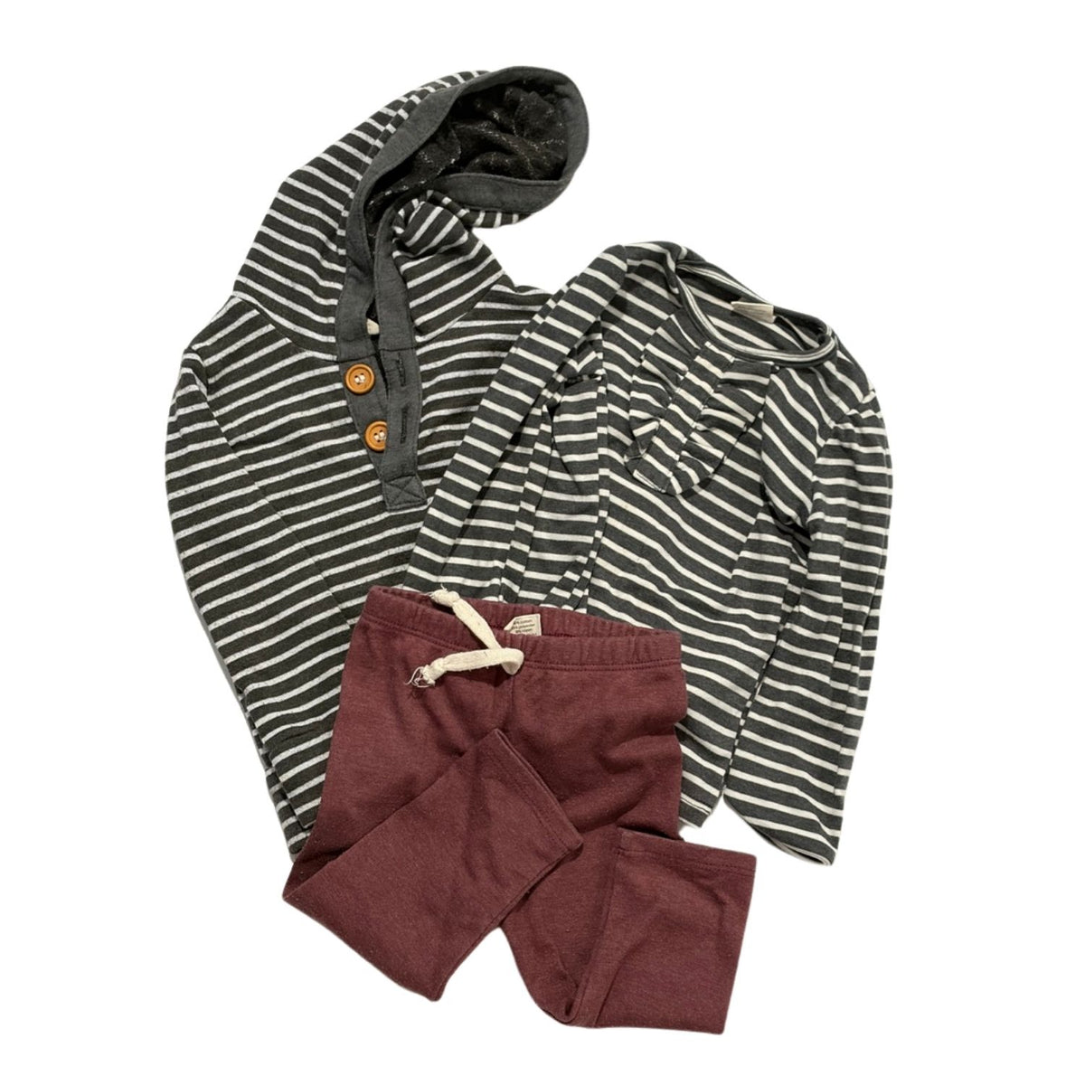 #88 | Girls | 12-18M | Little Road Co. | Black & White Stripe Set