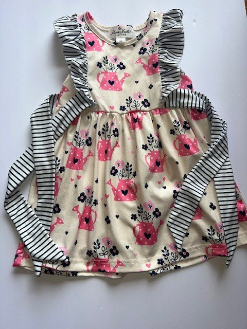 #78 girls xs/2T Marie Nicole dress with flowers and watering can