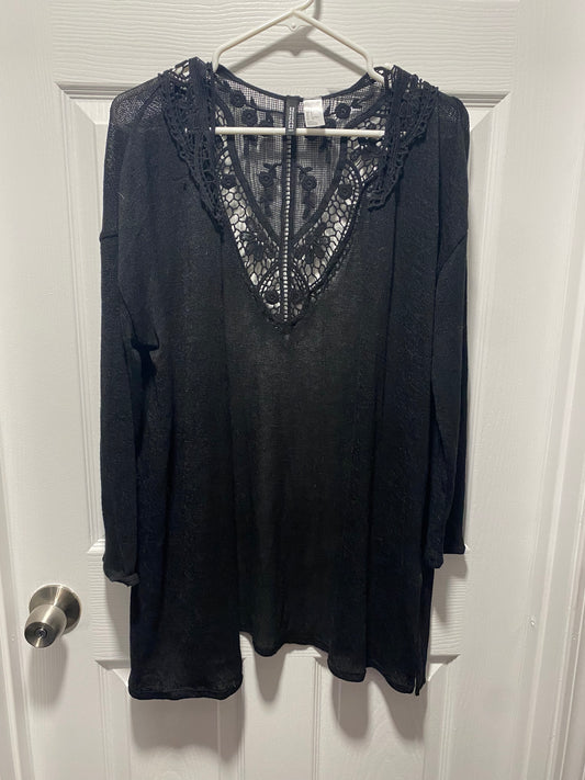 Divided by H&M Black Cardigan with Lace Detail on Back - Women’s S - EUC