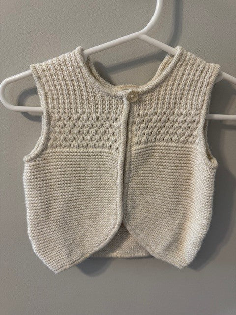 Seller #141 Ivory with Gold Thread Sweater Vest size 12M (2 of 2 available) SR