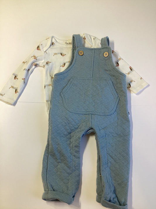#129 REDUCED 6-9 m French dog outfit