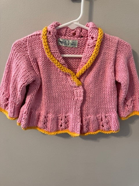 Seller #141 Pink & Orange Sweater Riki by RICO size 6-12M SR