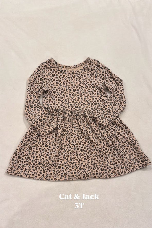 #145 Cat & Jack leopard dress 3T EUC