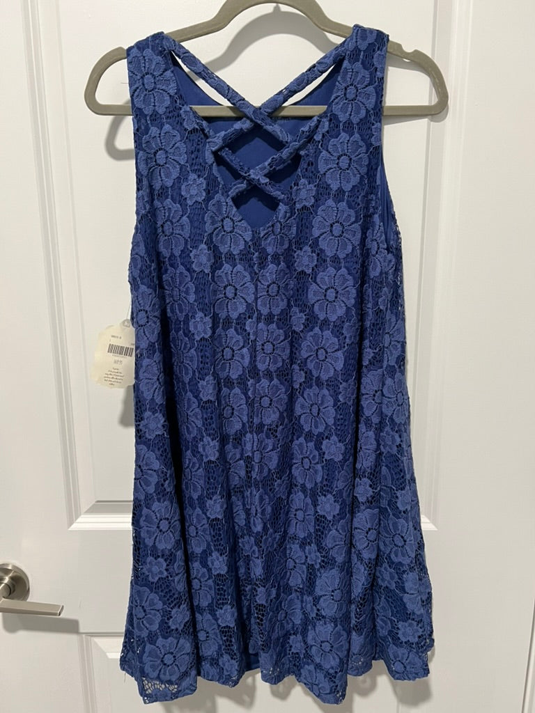 Seller #76 - Altar'd State Mini Dress - Lace - Blue - Size Large - NWT