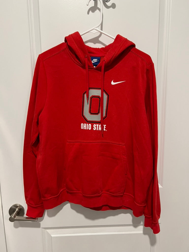 Seller #76 - Nike The Ohio State University Hoodie - Red w/ Logo - Size Large