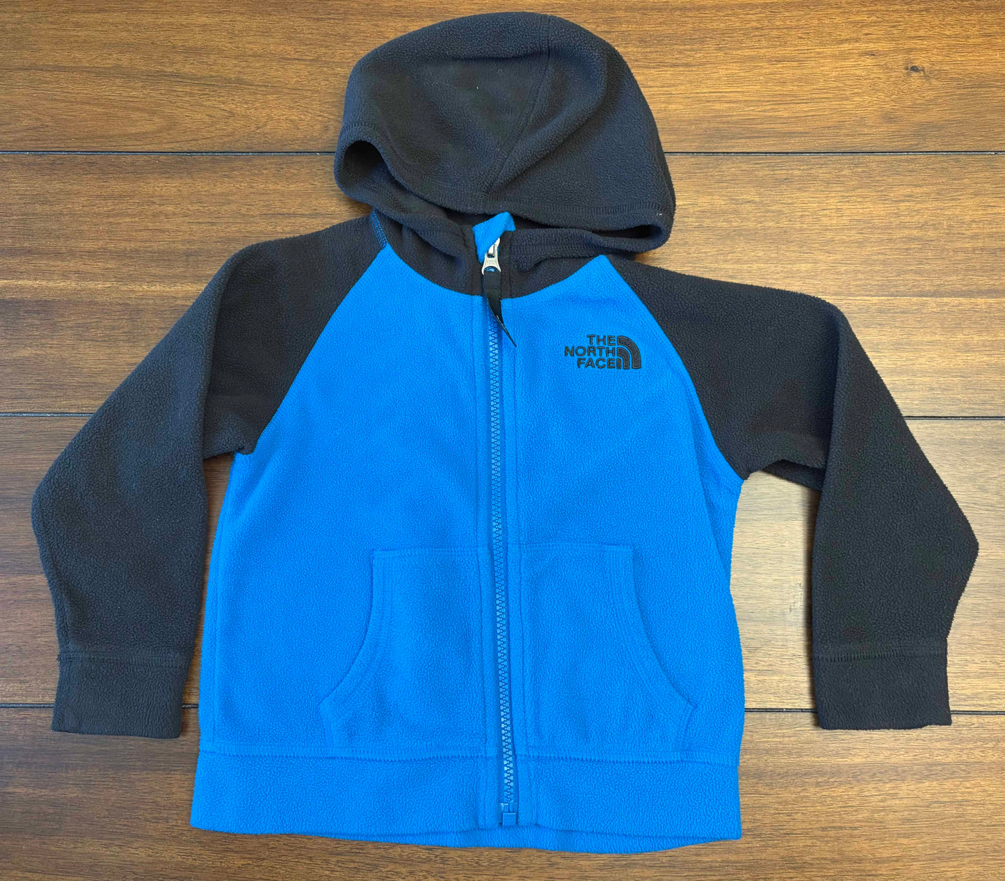 Seller #210 North Face Boys Size 3T Royal Blue & Black Hooded Fleece