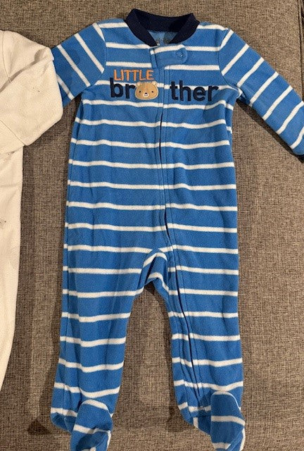 Seller #79 | Carters Fleece Sleepers "Little Brother" (2) | Baby 6-9mo REDUCED