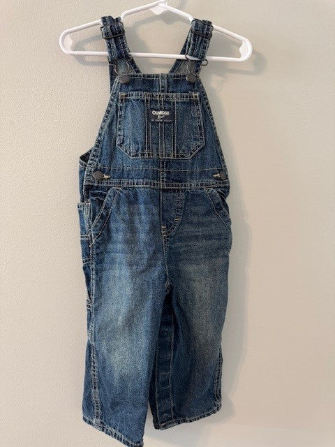 REDUCED #141 Oshkosh Jean Overalls size 18M EUC SR