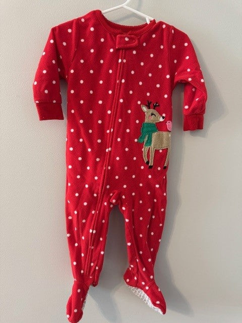 REDUCED #141 Reindeer Footie Sleeper VGUC size 12M (2 of 2 available) SR
