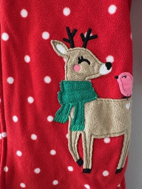 REDUCED #141 Reindeer Footie Sleeper VGUC size 12M (1 of 2 available) SR