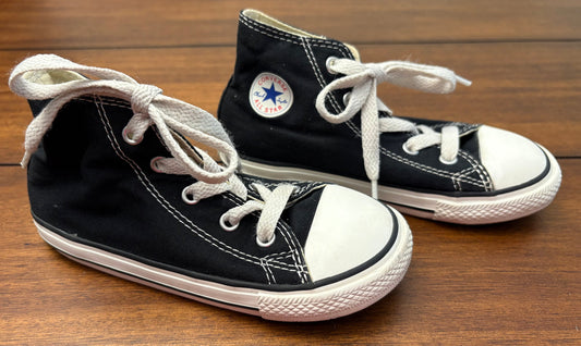 Seller #210 Converse Boys Size 10 Black All Star Chuck Taylor Canvas High Top Sneakers
