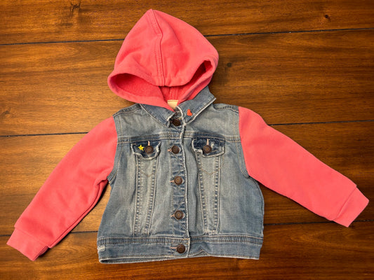 #197 Tucker & Tate Girls Size 18M Light Wash Denim Hooded Jacket