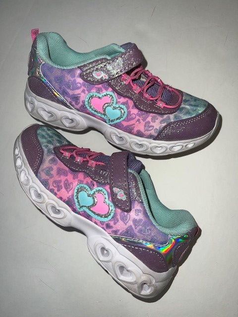 #78 girls size 2 Athletic Works sparkle gym shoes