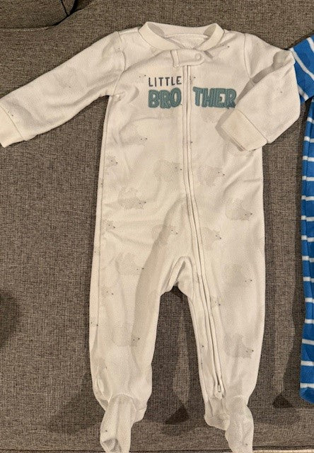 Seller #79 | Carters Fleece Sleepers "Little Brother" (2) | Baby 6-9mo REDUCED